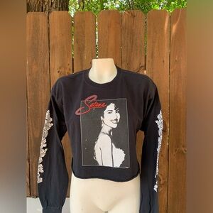 Y2K Vintage Selena long sleeve crop top size Large.
